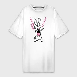 Женская футболка-платье С новым годом, кролики, год кролика