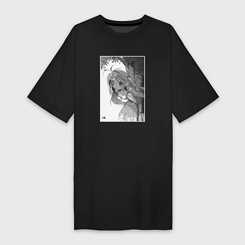 Женская футболка-платье Комари Кошигая - Деревенская глубинка / Черный – фото 1