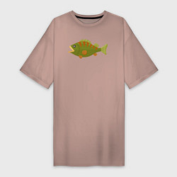 Женская футболка-платье Рыба окунь