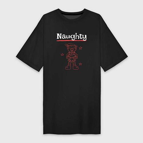 Женская футболка-платье Naughty elf / Черный – фото 1