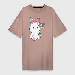 Женская футболка-платье Милый кролик happy