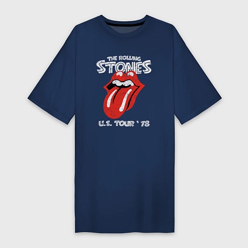 Женская футболка-платье The Rolling Stones 78 / Тёмно-синий – фото 1