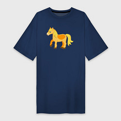 Женская футболка-платье Золотая лошадка
