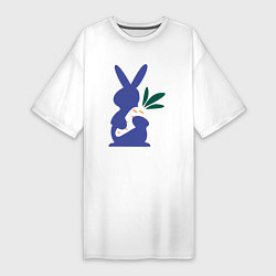 Женская футболка-платье Синий кролик