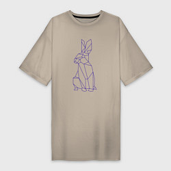 Женская футболка-платье Символ 2023 - Синий Кролик