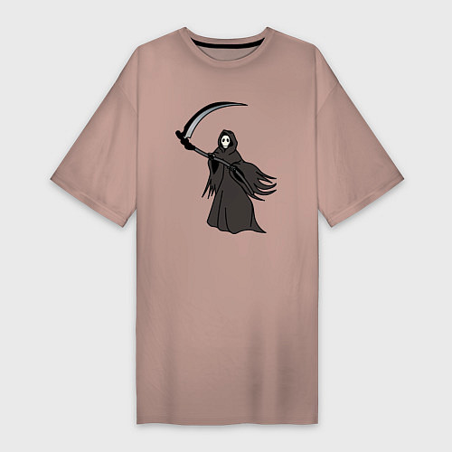 Женская футболка-платье Смeрть с косой / Пыльно-розовый – фото 1