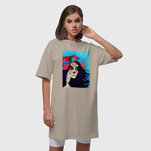 Женская футболка-платье Picture santa muerte / Миндальный – фото 3