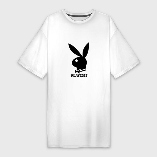 Женская футболка-платье Черный кролик play2023 / Белый – фото 1