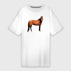Женская футболка-платье Теплокровная лошадка