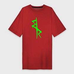 Футболка женская-платье Logotype - Cyberpunk: Edgerunners, цвет: красный