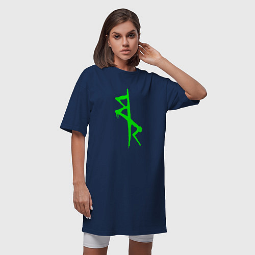 Женская футболка-платье Logotype - Cyberpunk: Edgerunners / Тёмно-синий – фото 3