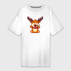 Женская футболка-платье Рождественский олень чибик