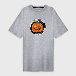 Женская футболка-платье Мультяшная злая тыква Хэллоуин