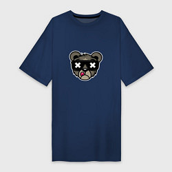Женская футболка-платье Медведь в солнцезащитных очках