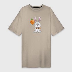 Женская футболка-платье Кролик с воздушной морковкой