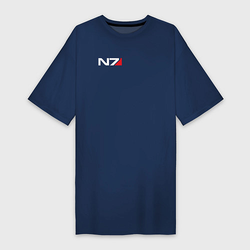 Женская футболка-платье Логотип N7 / Тёмно-синий – фото 1