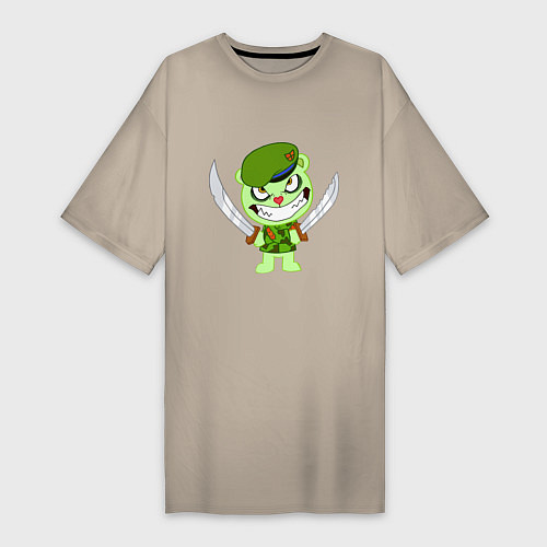 Женская футболка-платье Angry Flippy / Миндальный – фото 1