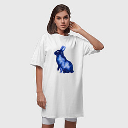 Футболка женская-платье Звездный силуэт кролика, цвет: белый — фото 2