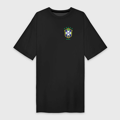Женская футболка-платье Сборная Бразилии / Черный – фото 1
