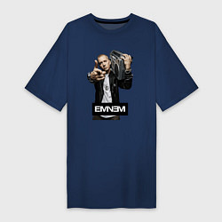Футболка женская-платье Eminem boombox, цвет: тёмно-синий