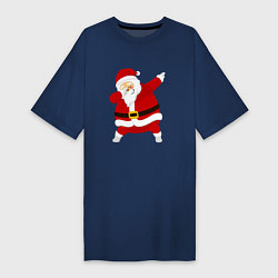 Футболка женская-платье Дед мороз дэб, цвет: тёмно-синий