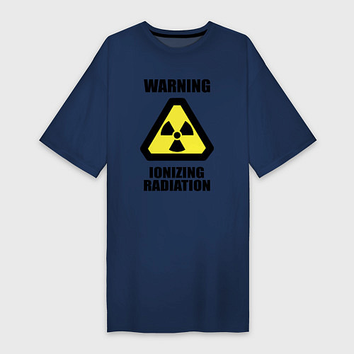 Женская футболка-платье Ионизирующее радиоактивное излучение / Тёмно-синий – фото 1