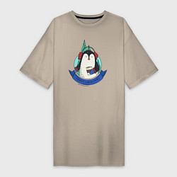 Женская футболка-платье Merry christmas penguin