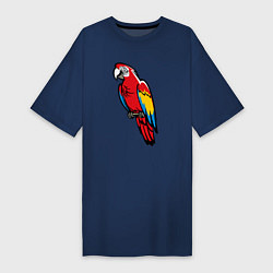 Женская футболка-платье Попугай Ара на жердочке