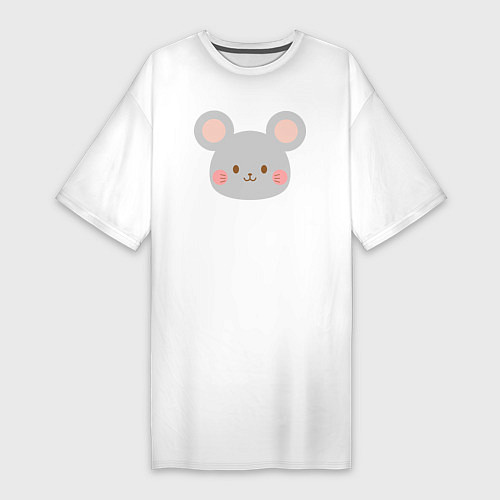 Женская футболка-платье Добрый мышонoк / Белый – фото 1