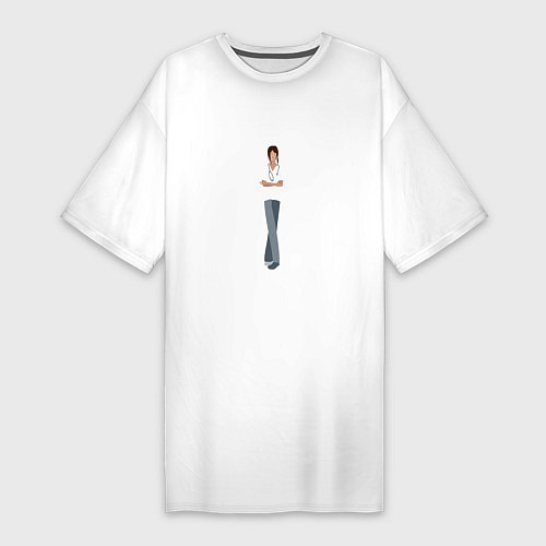 Женская футболка-платье Женщина-врач / Белый – фото 1