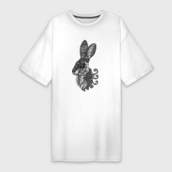 Женская футболка-платье Русский серый кролик
