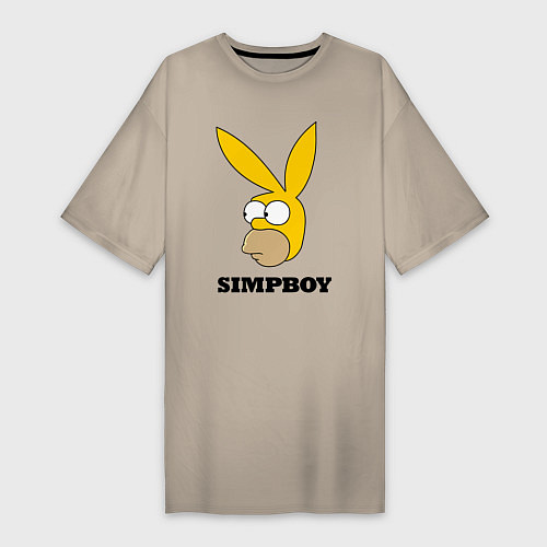 Женская футболка-платье Simpboy - rabbit Homer / Миндальный – фото 1