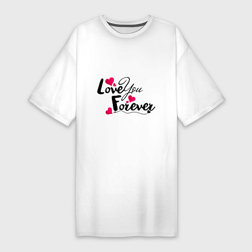 Женская футболка-платье Love you forever / Белый – фото 1