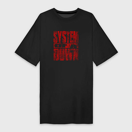 Женская футболка-платье System of a Down ретро стиль / Черный – фото 1