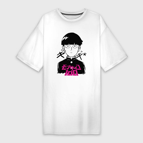Женская футболка-платье Красавчик Шигэо Кагэяма / Белый – фото 1