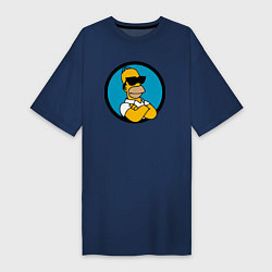 Женская футболка-платье Гомер Симпсон - крутой чувак