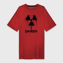 Женская футболка-платье Danger radiation symbol