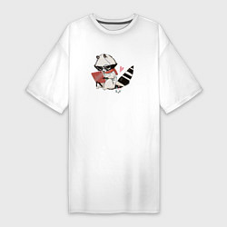 Женская футболка-платье Умный крошка-енот
