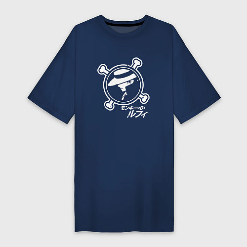 Женская футболка-платье Образ Монки Д Луффи / Тёмно-синий – фото 1