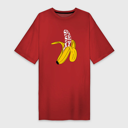 Женская футболка-платье Заводной банан / Красный – фото 1