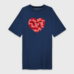 Женская футболка-платье Сердце составленное из роз