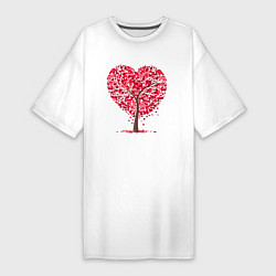 Женская футболка-платье Дерево в виде сердца