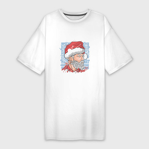 Женская футболка-платье Claus christmas / Белый – фото 1