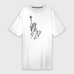 Женская футболка-платье Статуя Свободы в графике