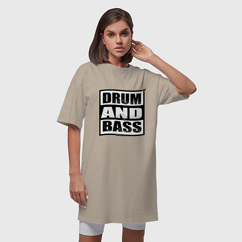 Женская футболка-платье DnB cube / Миндальный – фото 3