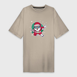 Женская футболка-платье Snowy Santa