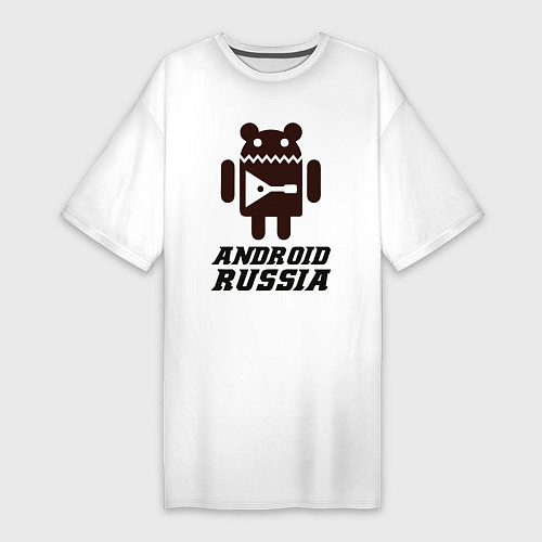 Женская футболка-платье Андроид россия / Белый – фото 1
