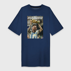 Женская футболка-платье Lionel Messi - world champion - Argentina