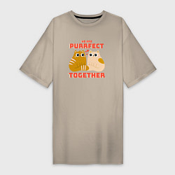 Женская футболка-платье We are purrrfect together