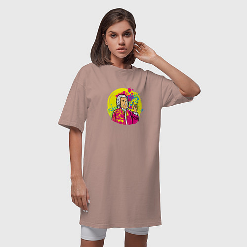 Женская футболка-платье Бах жив / Пыльно-розовый – фото 3